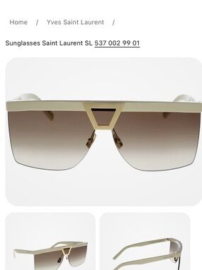 Saint Laurent Women's Shield Sunglasses - Gold Frame with Gradient Brown Lenses